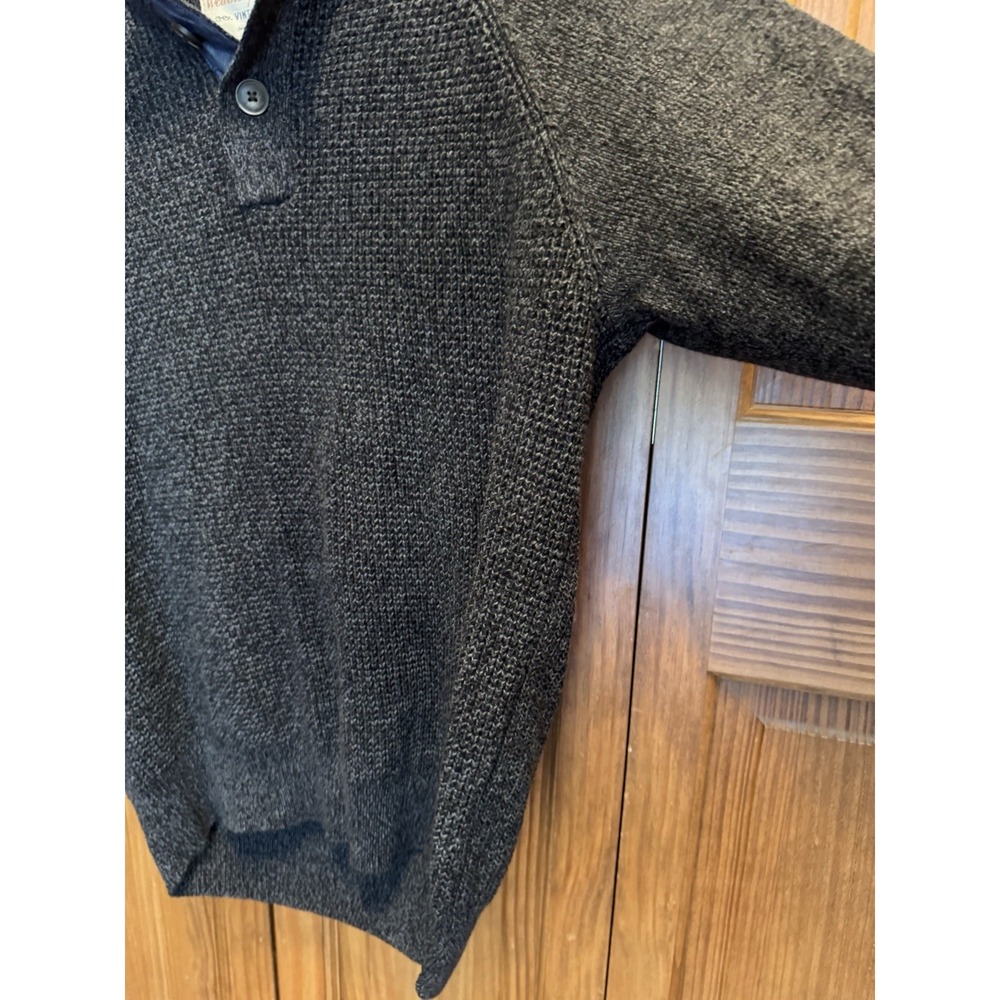 Weatherproof Vintage Men's 1/4 Button Cable‎ Knit Sweater Gray/brown XL Cotton - Picture 5 of 8